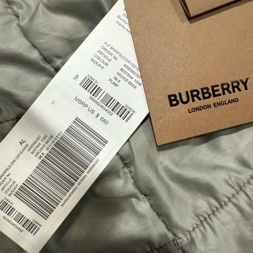 Burberry Checkered Wedges in Brown and Cream - Picture 11 of 16